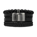 Kit de Pulseiras Masculinas com Fecho Magnético- CouroFenix