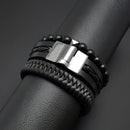 Kit de Pulseiras Masculinas com Fecho Magnético- CouroFenix